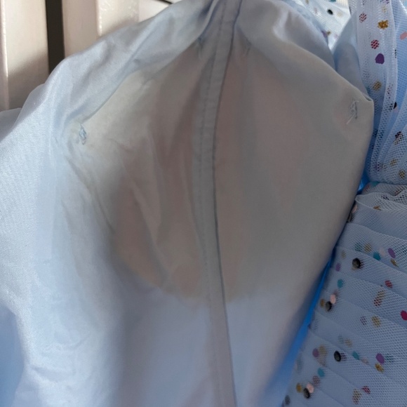 UNIQUE VINTAGE  Light Blue & Confetti Dots Garden State Swing Dress BNWT - Picture 8 of 8